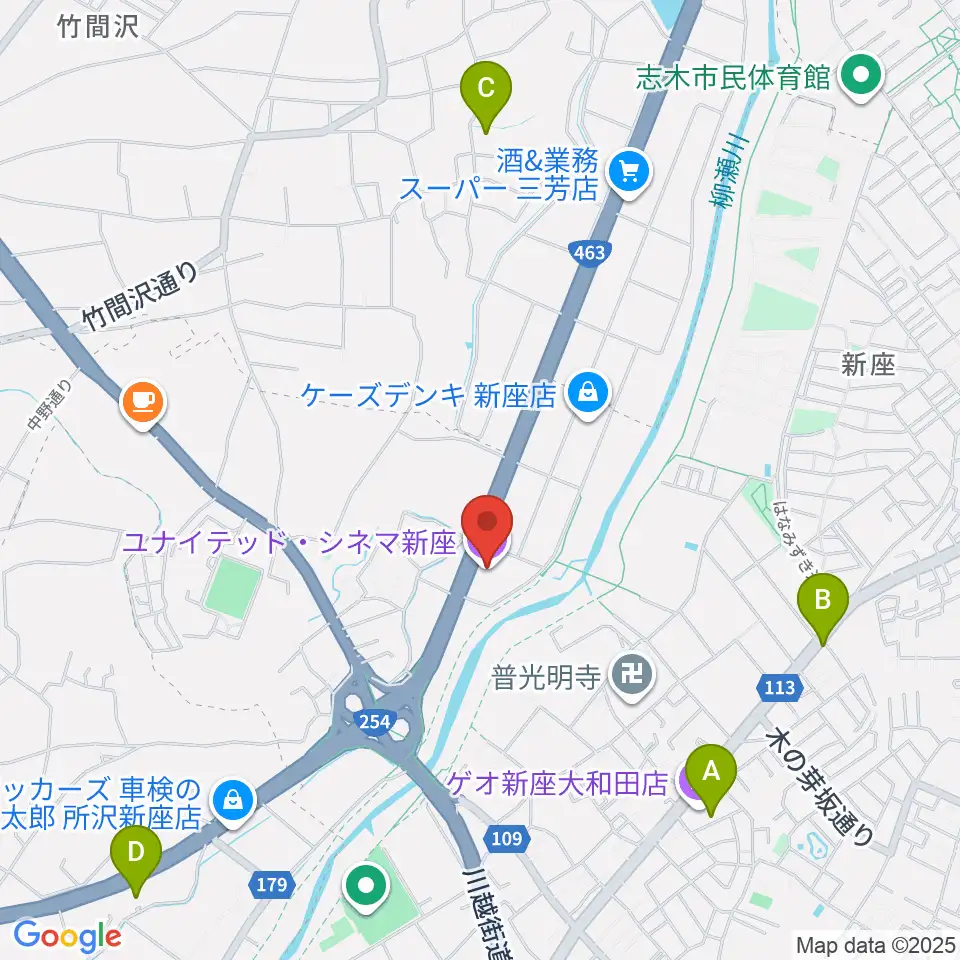 ユナイテッド・シネマ新座周辺のホテル一覧地図