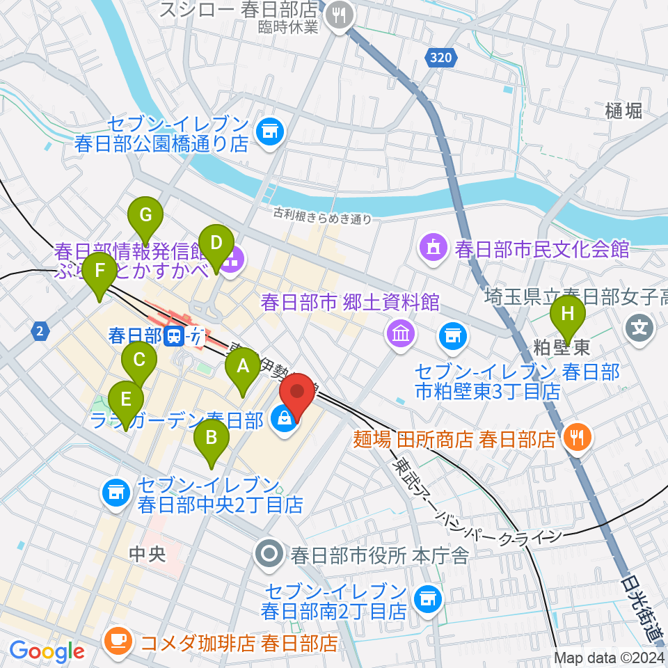 ユナイテッド・シネマ春日部周辺のホテル一覧地図