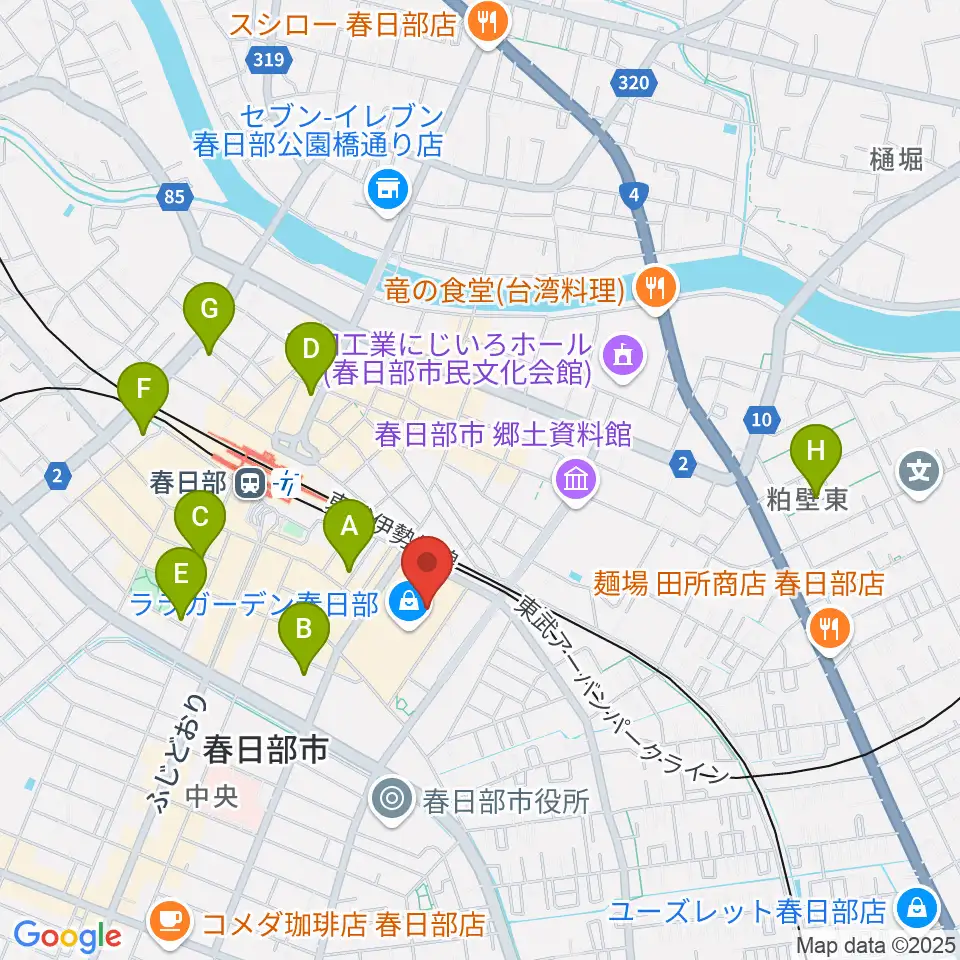 ユナイテッド・シネマ春日部周辺のホテル一覧地図