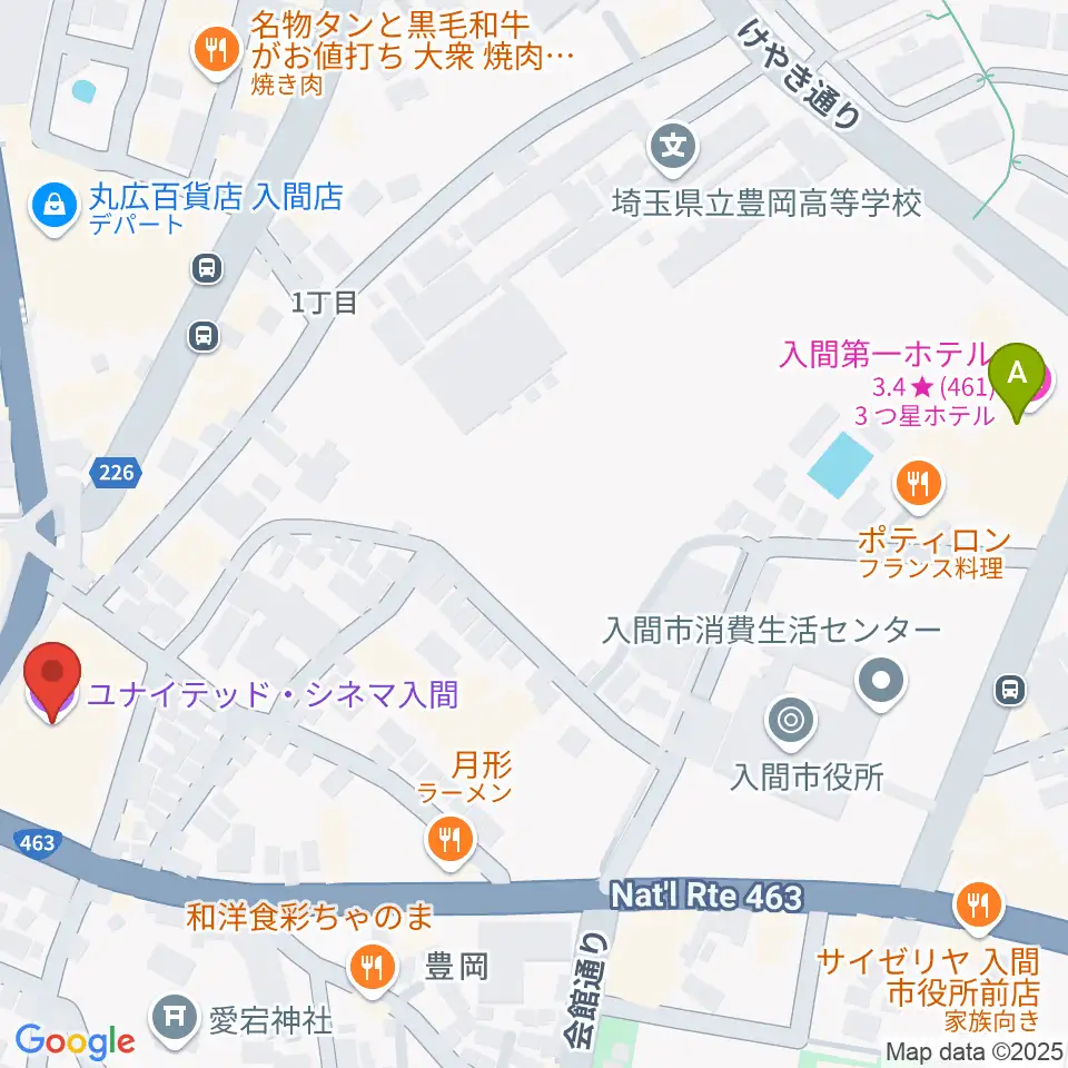 ローソン・ユナイテッドシネマ入間周辺のホテル一覧地図