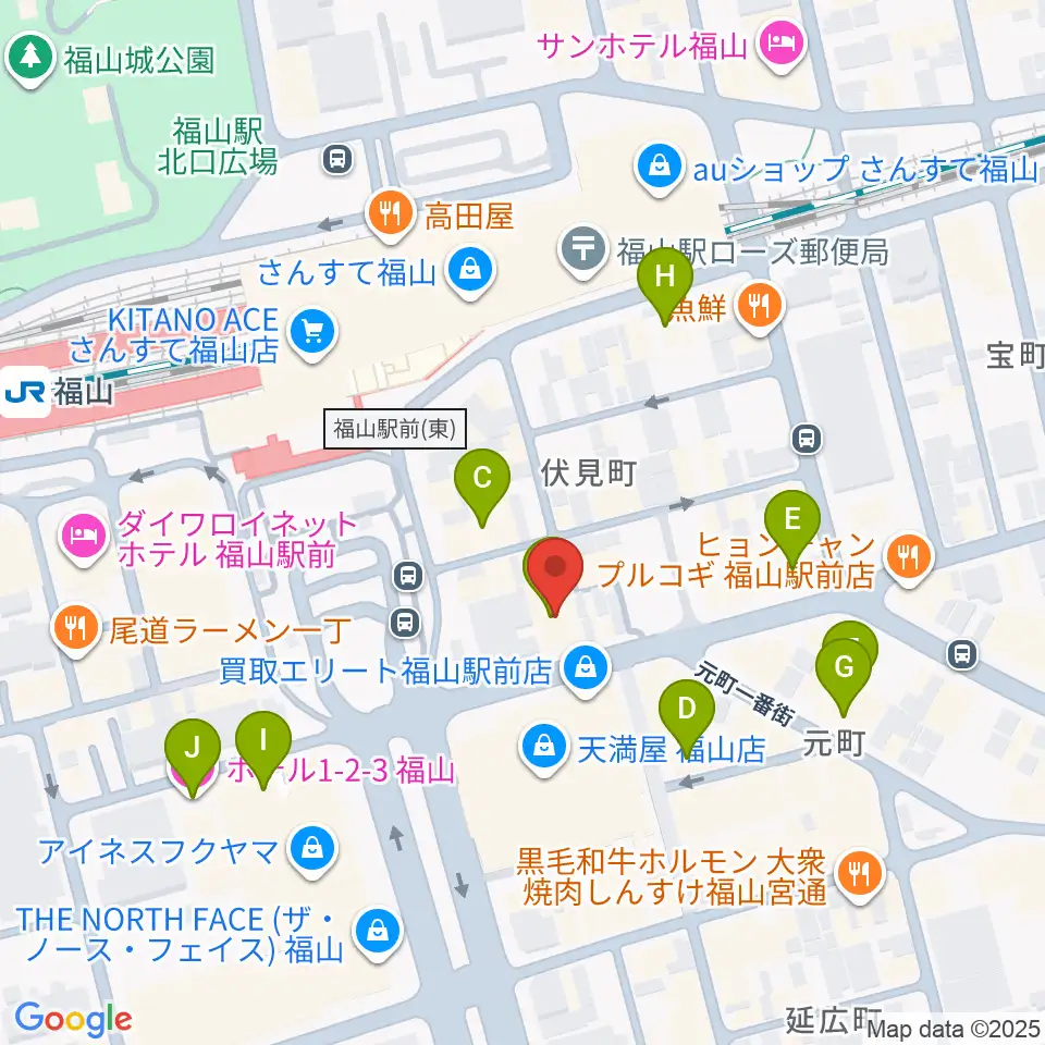 福山駅前シネマモード周辺のホテル一覧地図