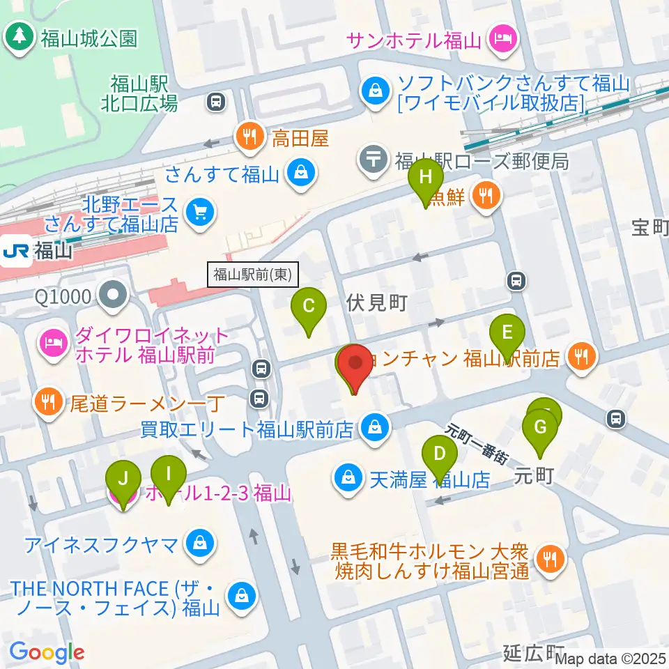 福山駅前シネマモード周辺のホテル一覧地図