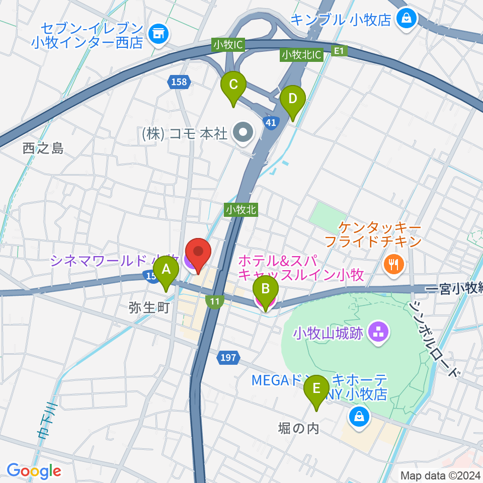 シネマワールド小牧周辺のホテル一覧地図