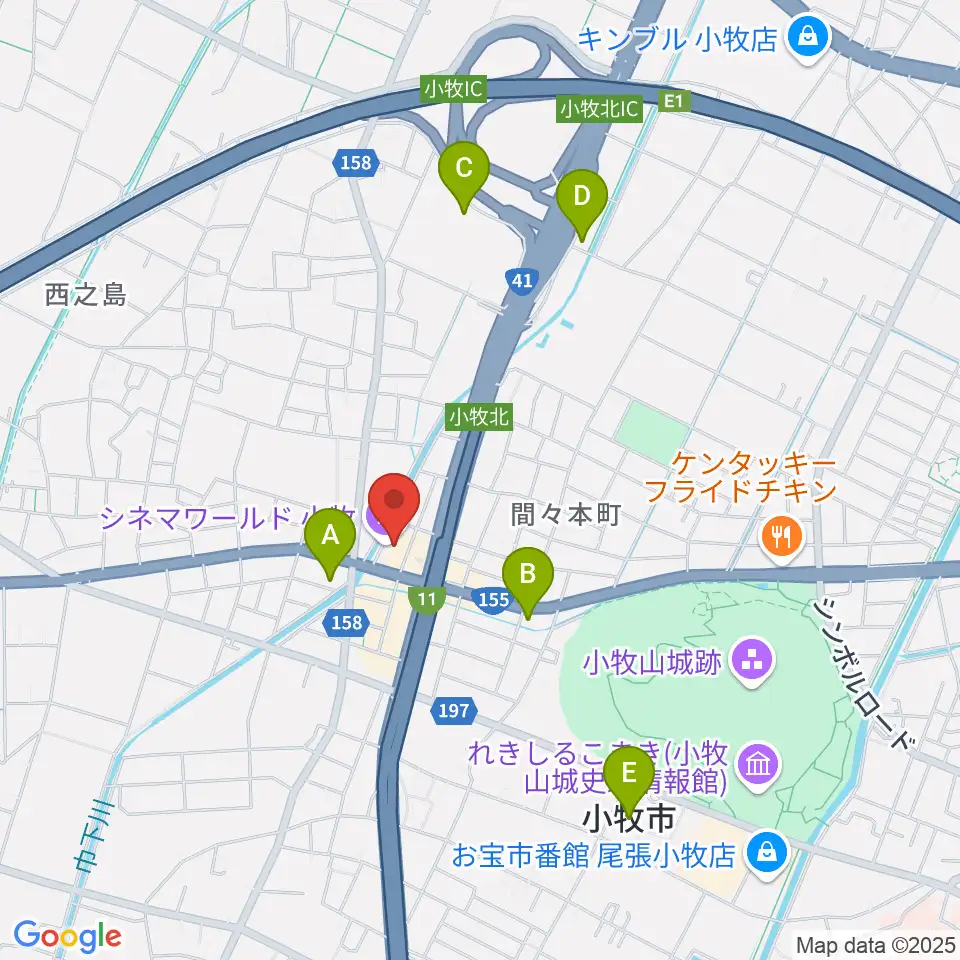 シネマワールド小牧周辺のホテル一覧地図