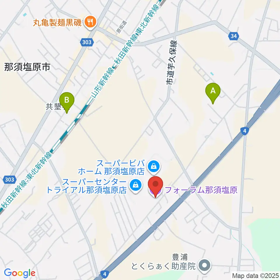 フォーラム那須塩原周辺のホテル一覧地図