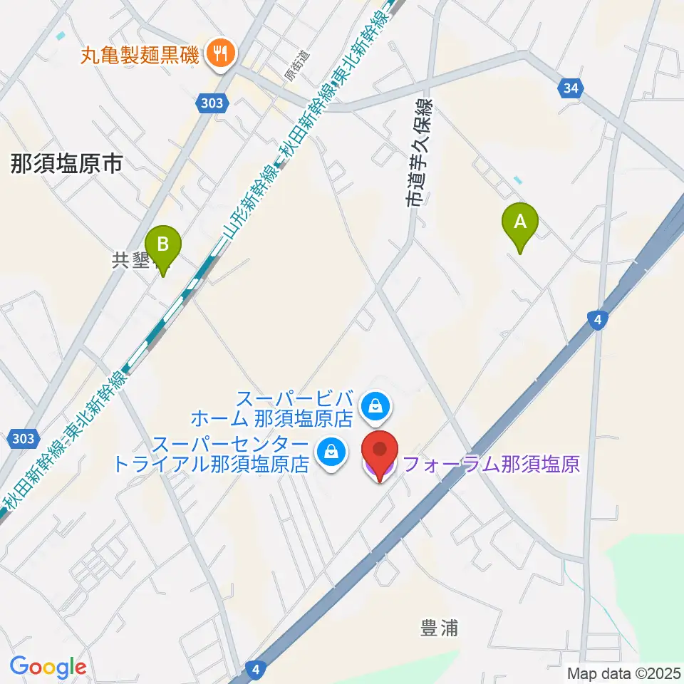 フォーラム那須塩原周辺のホテル一覧地図