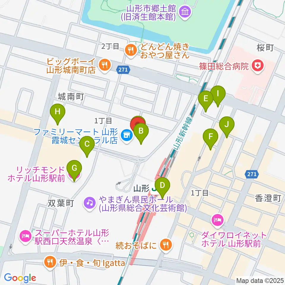 ソラリス山形周辺のホテル一覧地図