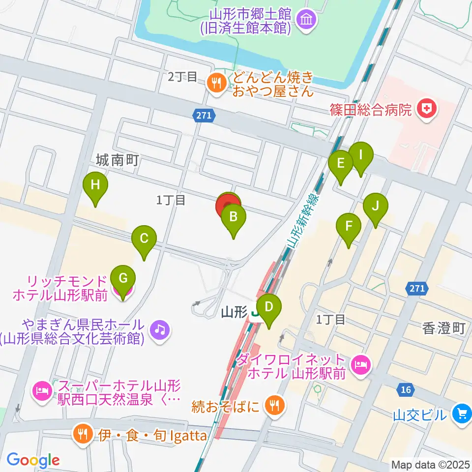 ソラリス山形周辺のホテル一覧地図