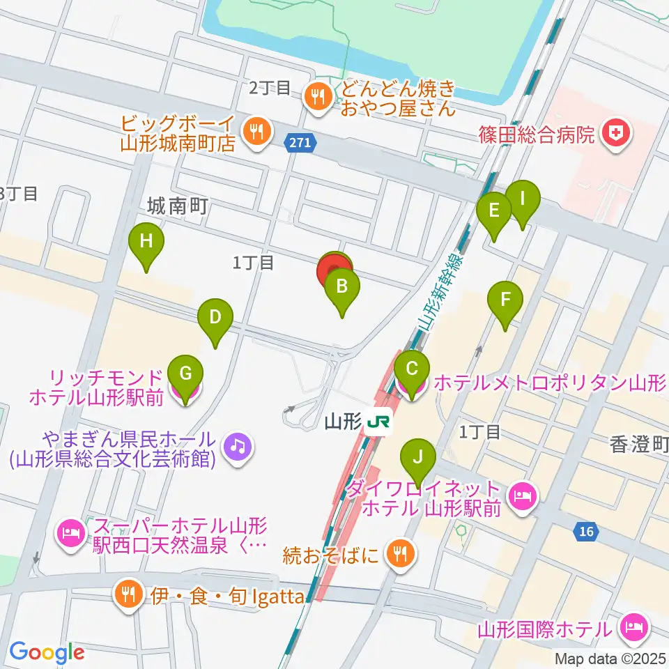 ソラリス山形周辺のホテル一覧地図
