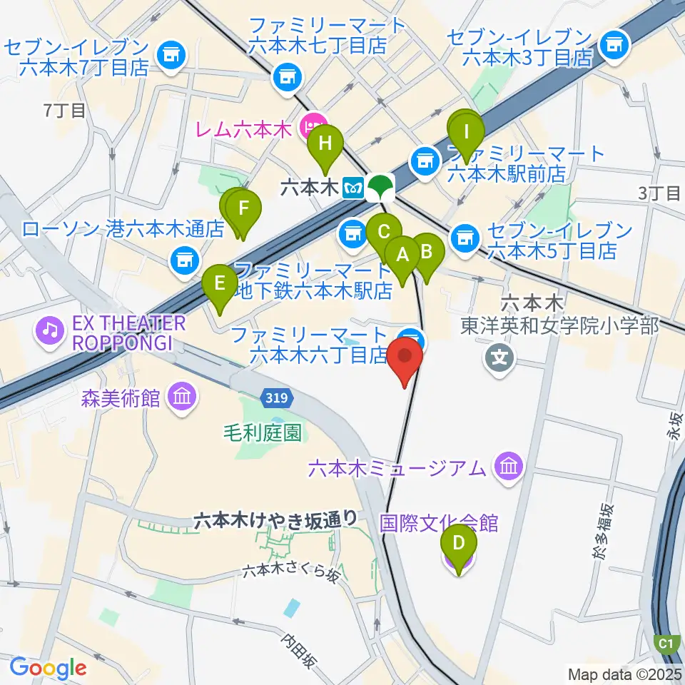 六本木トリコロールシアター周辺のホテル一覧地図