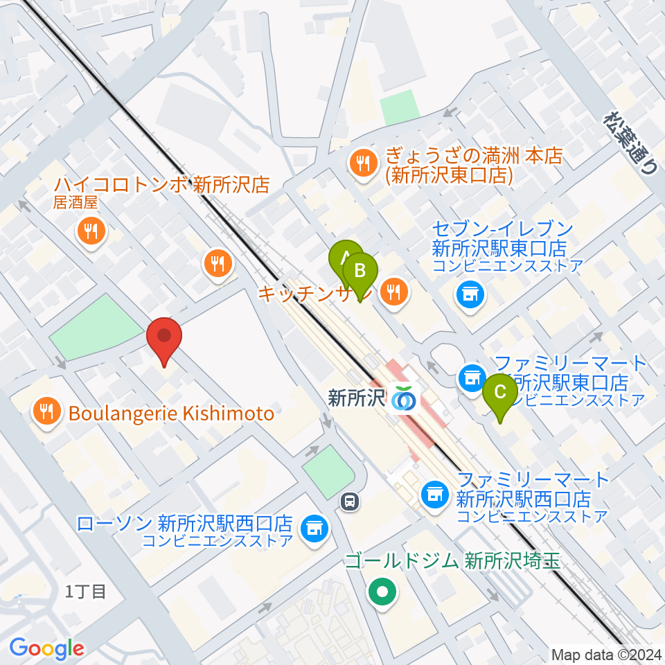 サワダ楽器修理工房周辺のホテル一覧地図