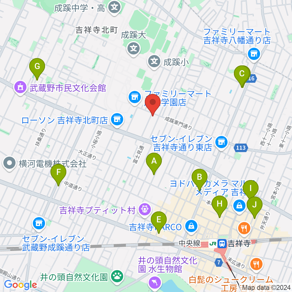 管楽器修理工房Prosit周辺のホテル一覧地図