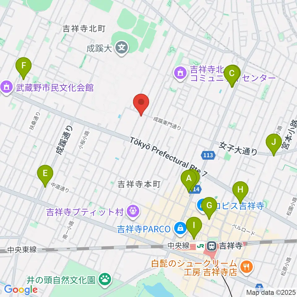 管楽器修理工房Prosit周辺のホテル一覧地図