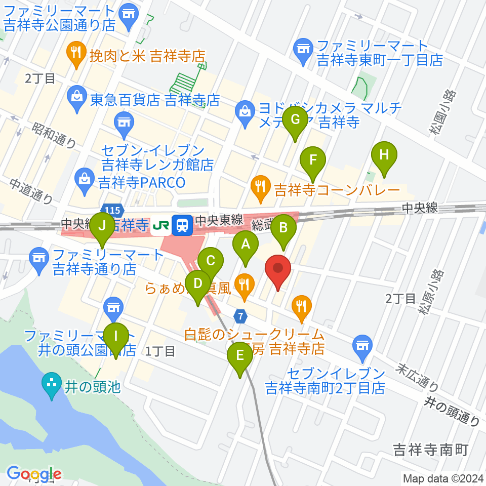 吉祥寺 南郷7丁目周辺のホテル一覧地図