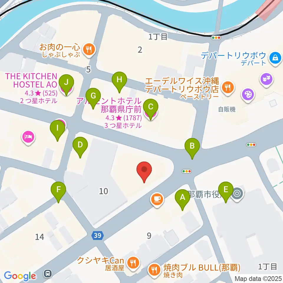 琉球新報ホール周辺のホテル一覧地図