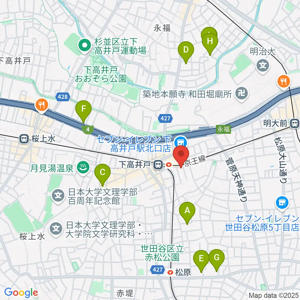 下高井戸シネマ周辺のホテル一覧地図