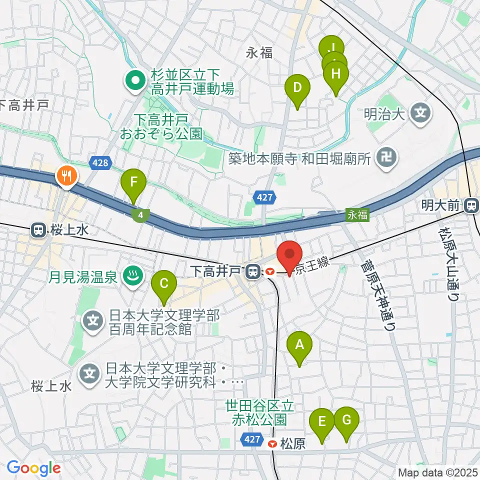 下高井戸シネマ周辺のホテル一覧地図