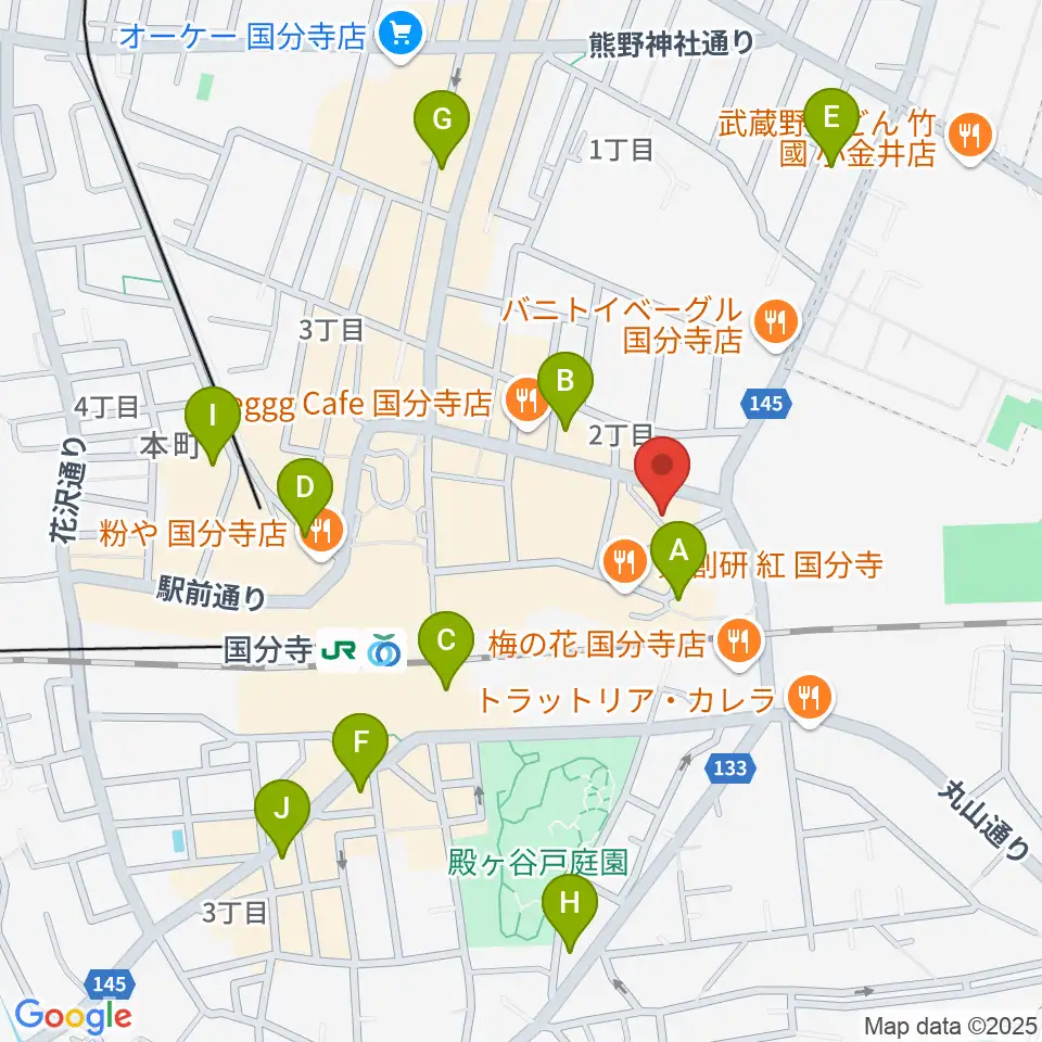 国分寺ART×JAZZ M's周辺のホテル一覧地図