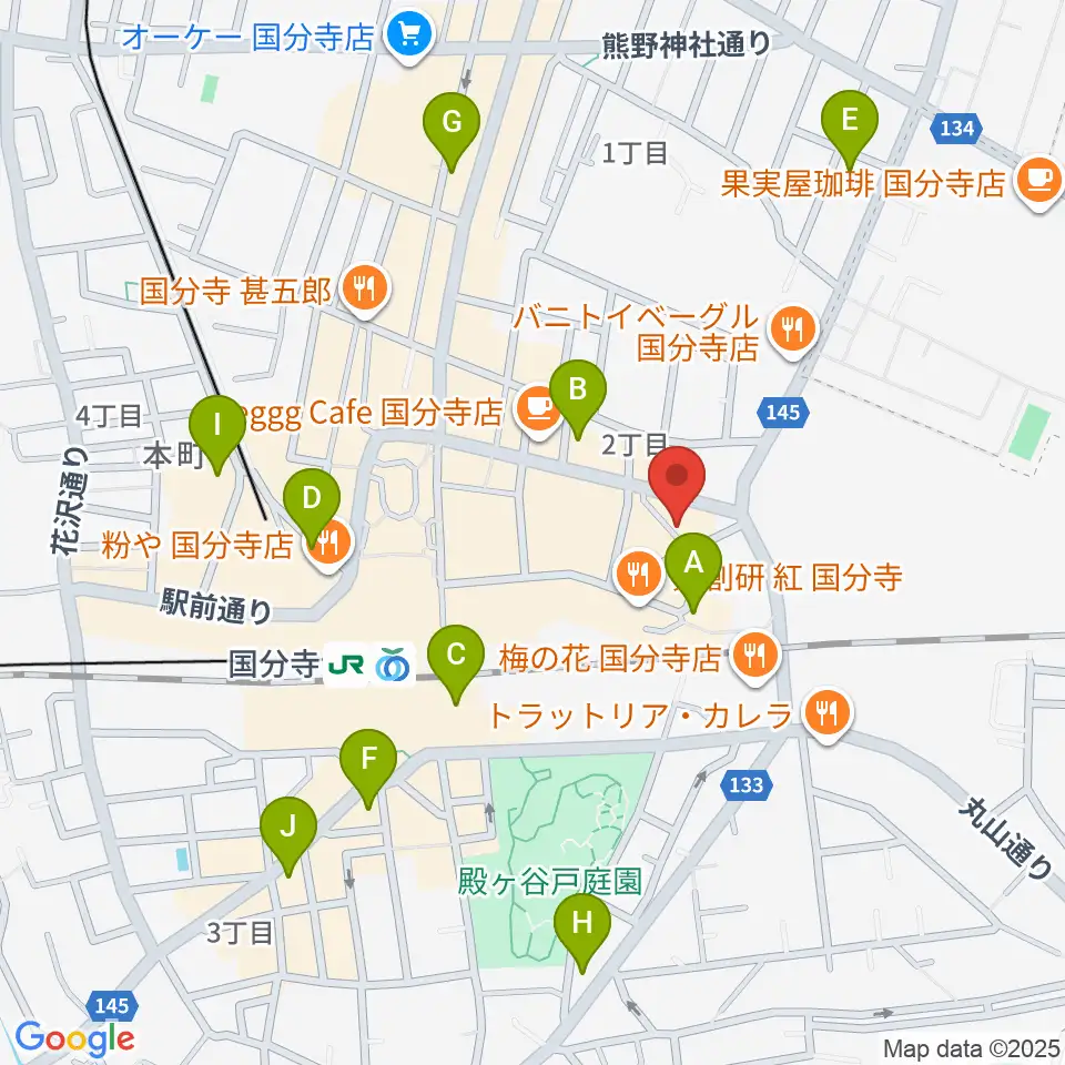 国分寺ART×JAZZ M's周辺のホテル一覧地図