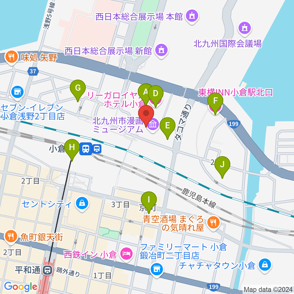 あるあるcity B1Fスタジオ周辺のホテル一覧地図