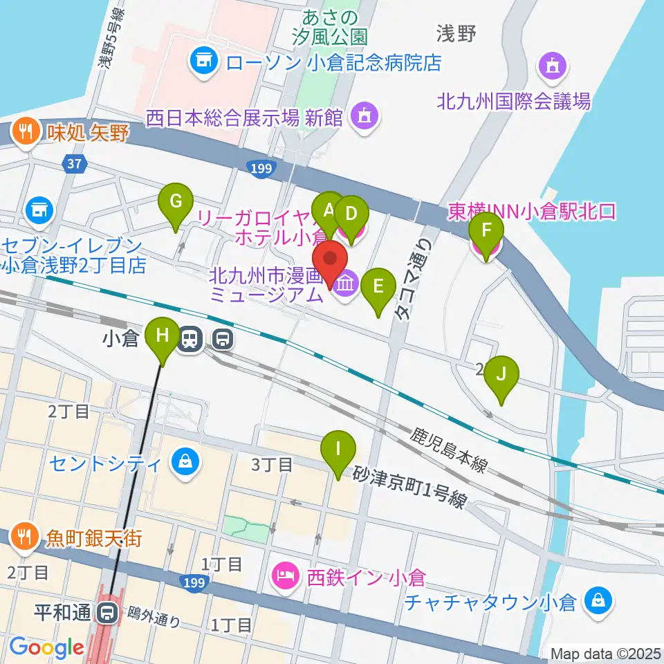 あるあるcity B1Fスタジオ周辺のホテル一覧地図