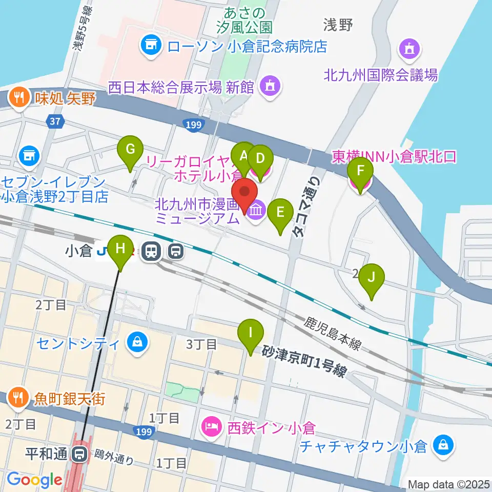 あるあるcity B1Fスタジオ周辺のホテル一覧地図