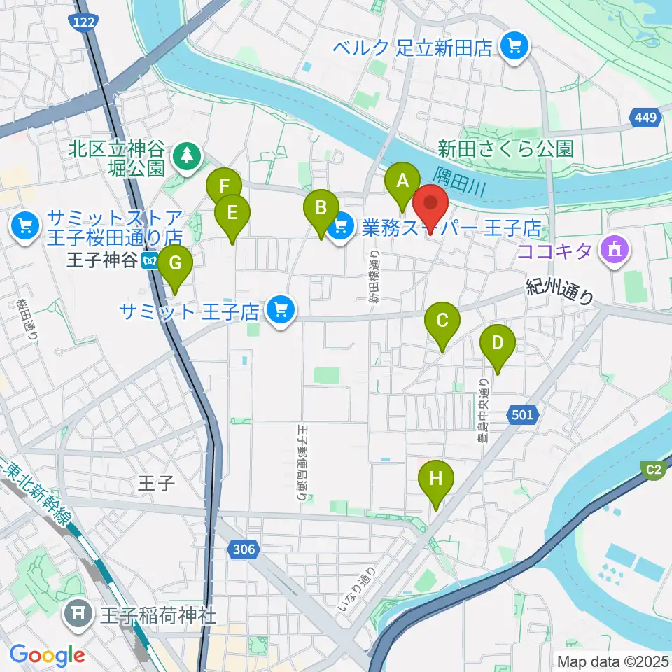 東京バビロン周辺のホテル一覧地図