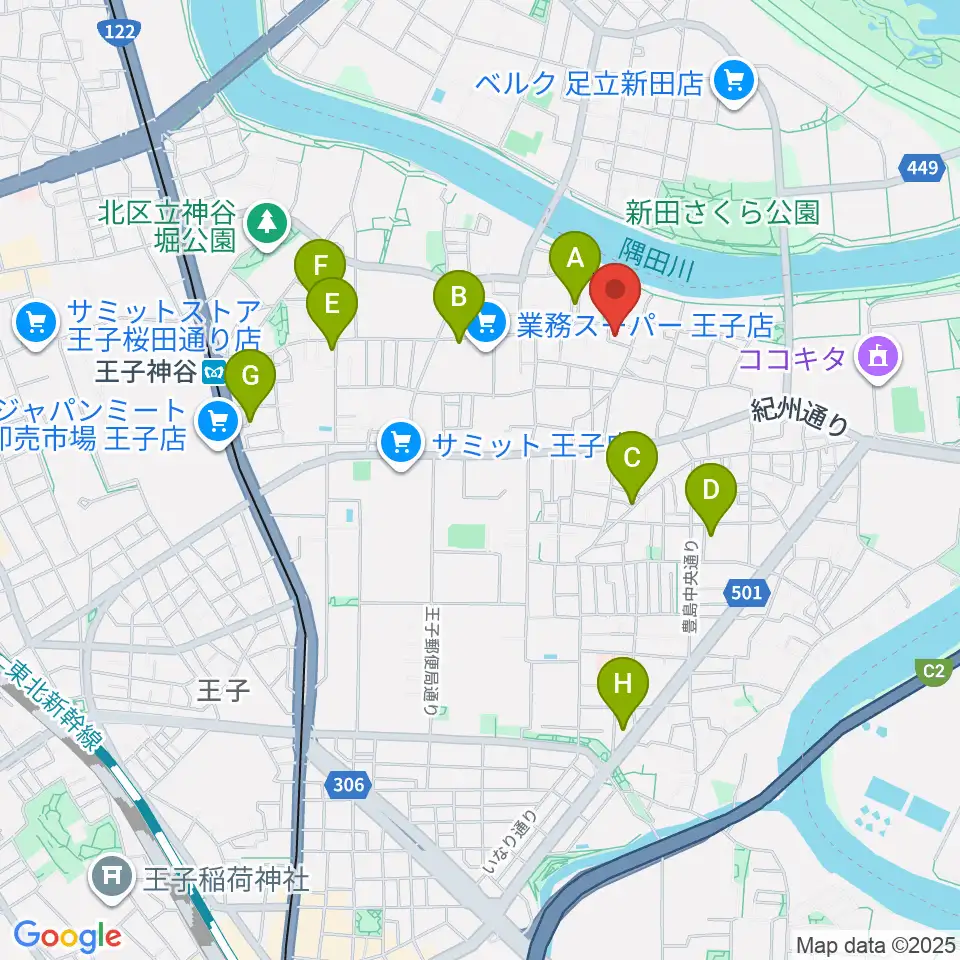 東京バビロン周辺のホテル一覧地図