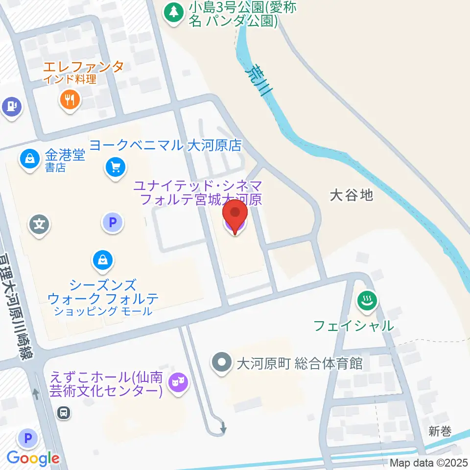 ユナイテッド・シネマ フォルテ宮城大河原周辺のホテル一覧地図