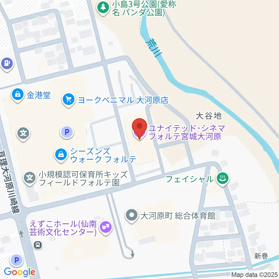 ユナイテッド・シネマ フォルテ宮城大河原周辺のホテル一覧地図