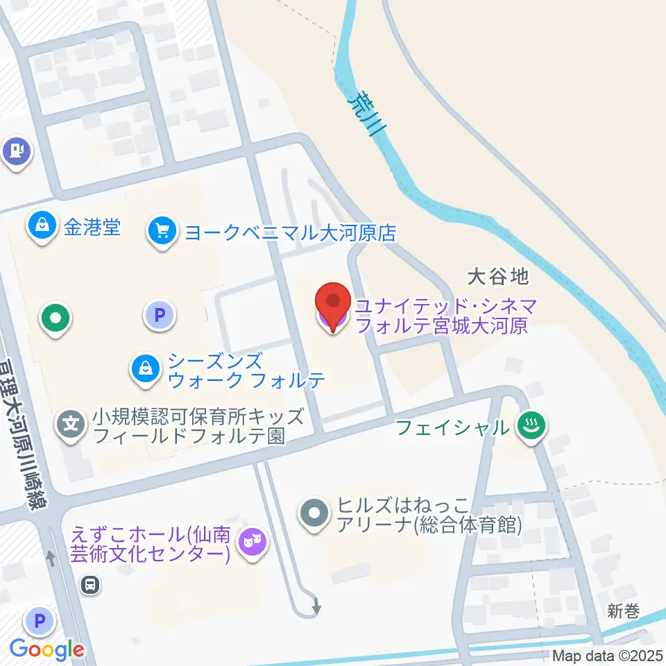 ユナイテッド・シネマ フォルテ宮城大河原周辺のホテル一覧地図