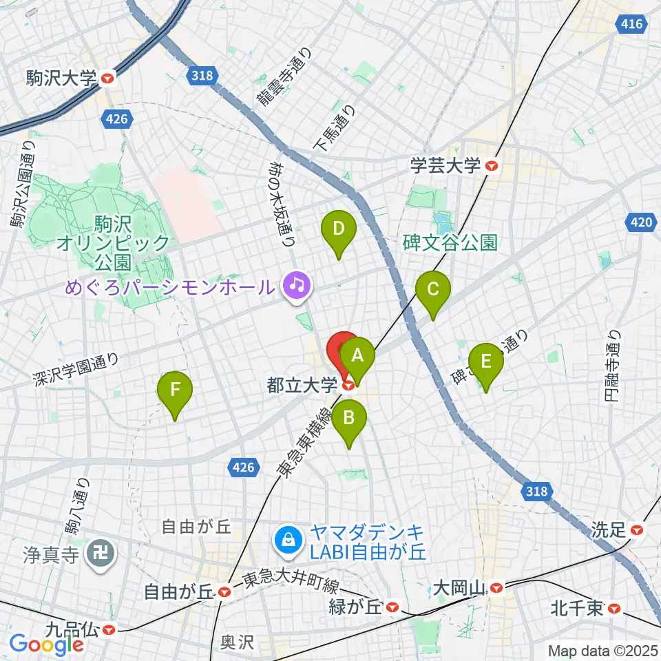 カワイ音楽教室 都立大学センター周辺のホテル一覧地図