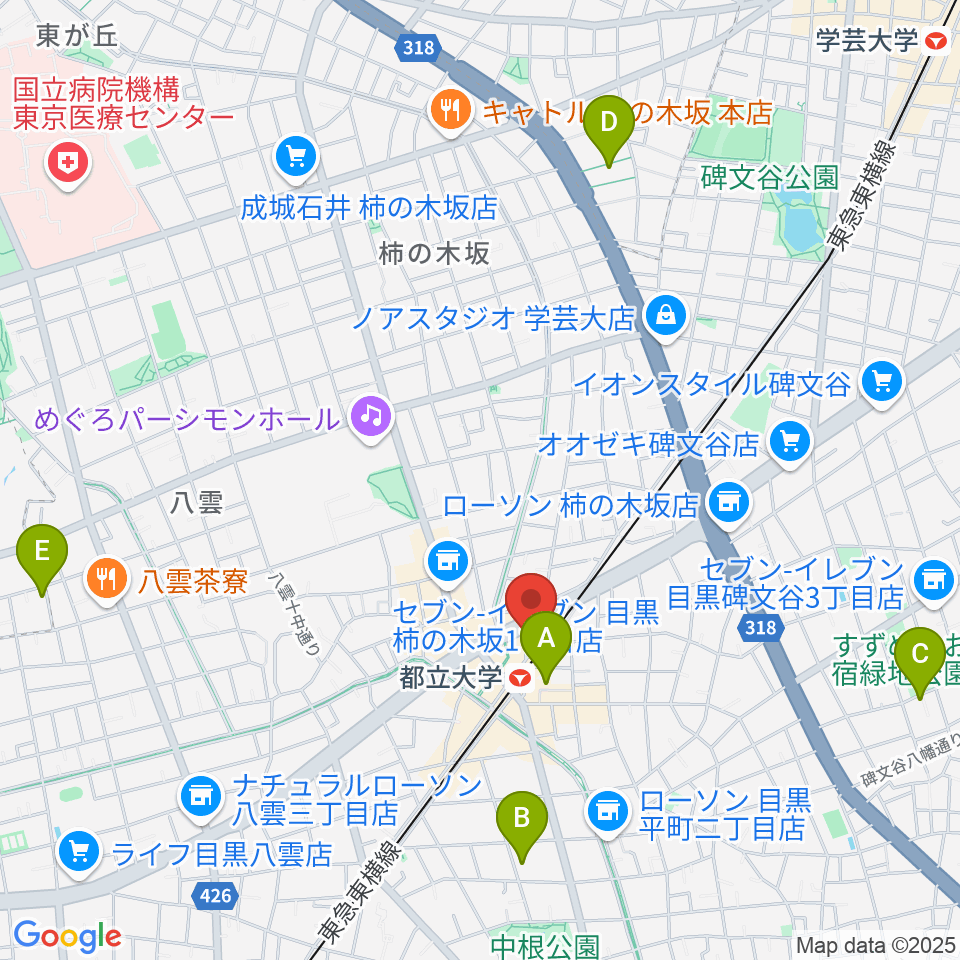 都立大学イーハトーブ周辺のホテル一覧地図