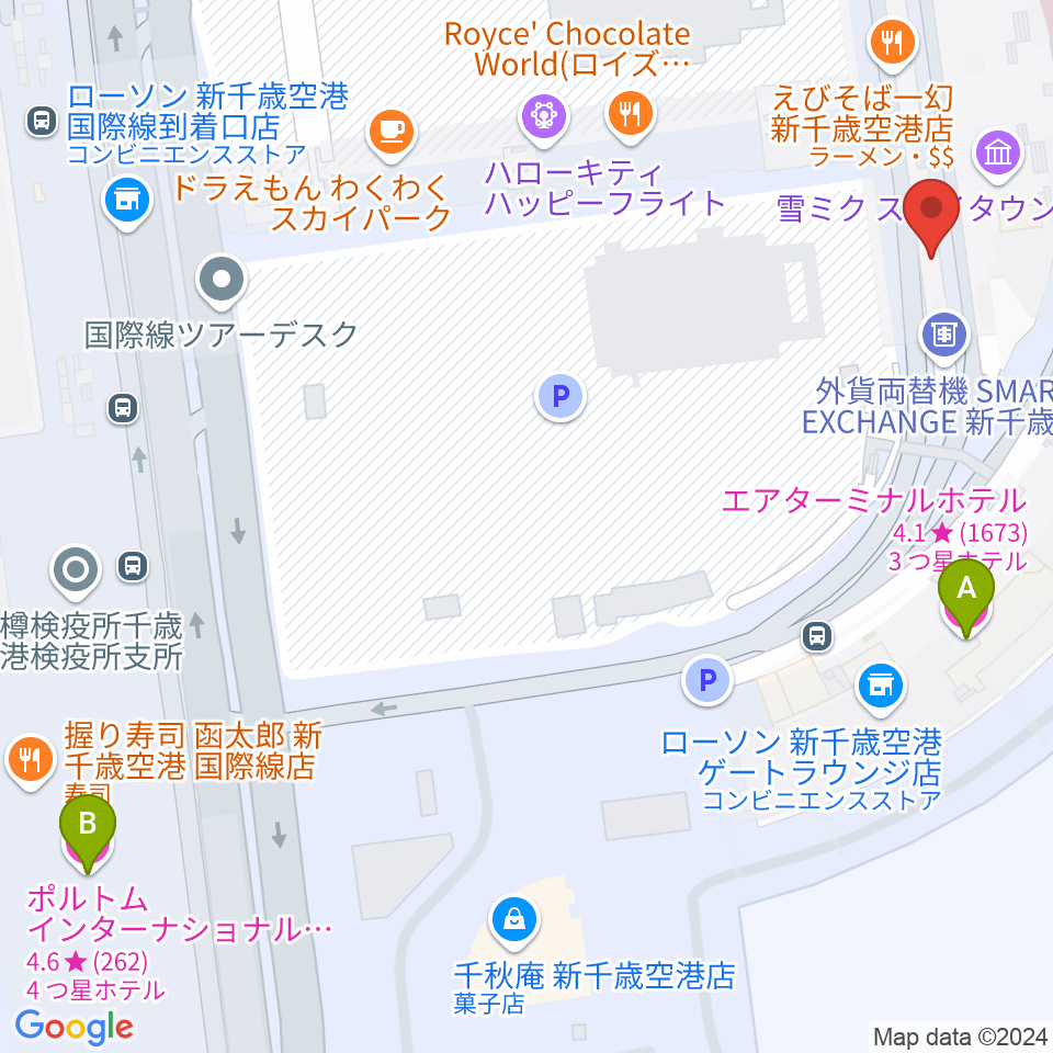 新千歳空港シアター周辺のホテル一覧地図