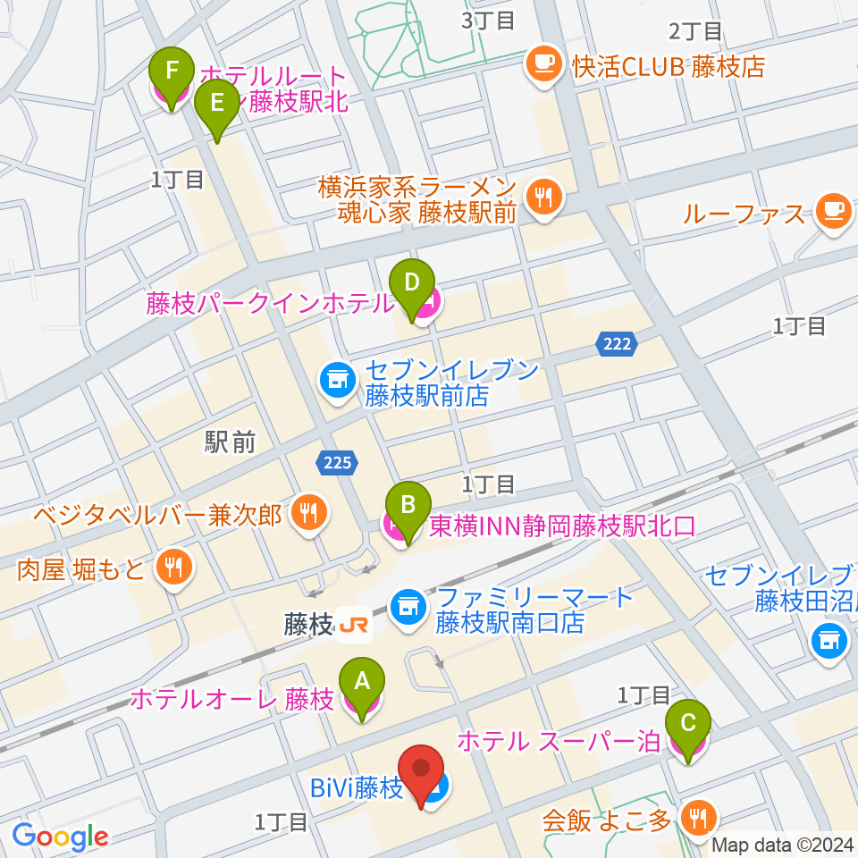 藤枝シネ・プレーゴ周辺のホテル一覧地図