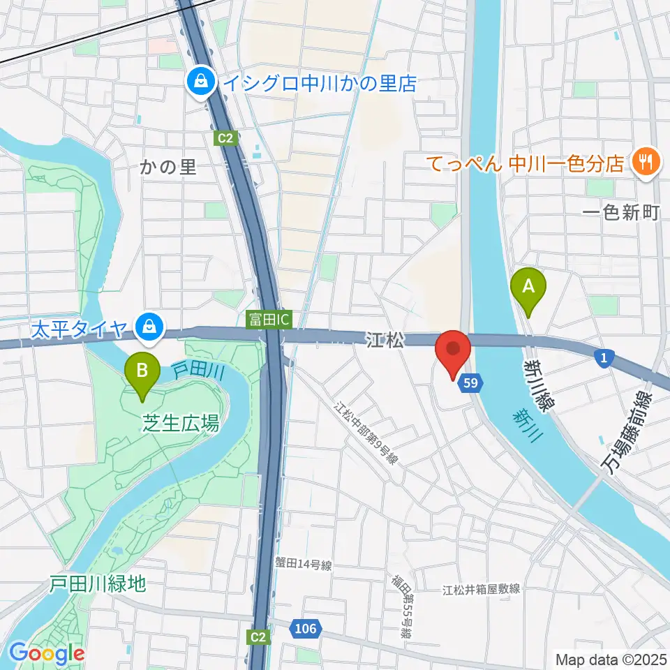 シネマワールド中川周辺のホテル一覧地図