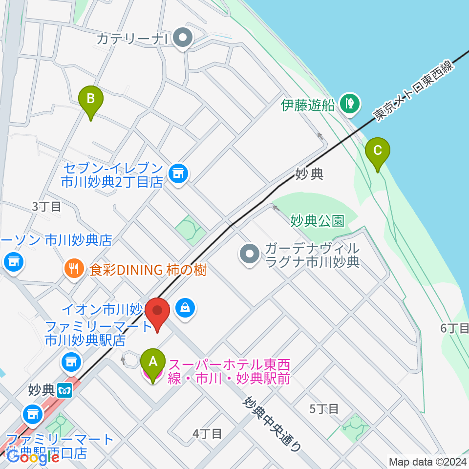 イオンシネマ市川妙典周辺のホテル一覧地図