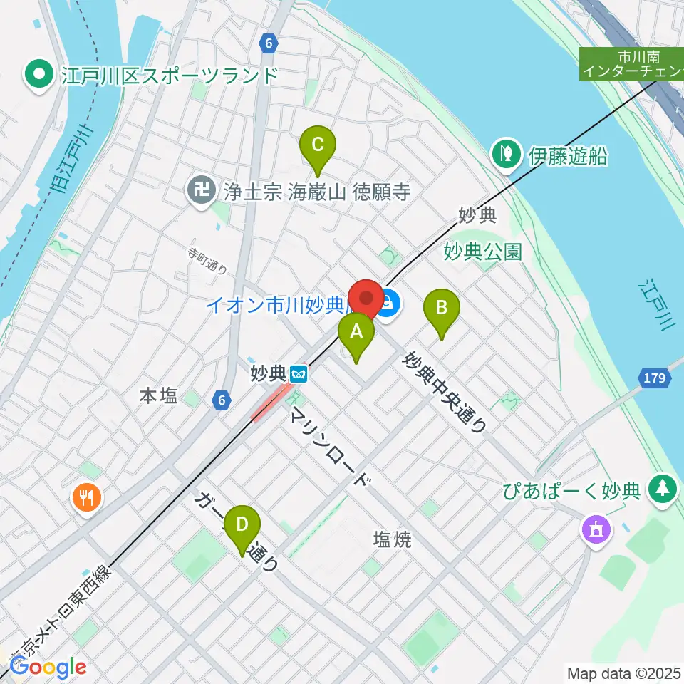 イオンシネマ市川妙典周辺のホテル一覧地図