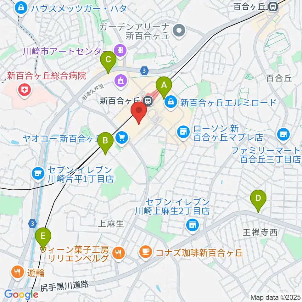 イオンシネマ新百合ヶ丘周辺のホテル一覧地図