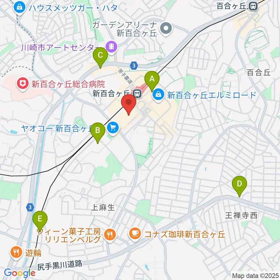 イオンシネマ新百合ヶ丘周辺のホテル一覧地図