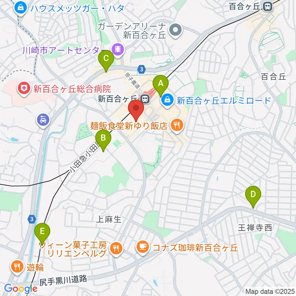 イオンシネマ新百合ヶ丘周辺のホテル一覧地図