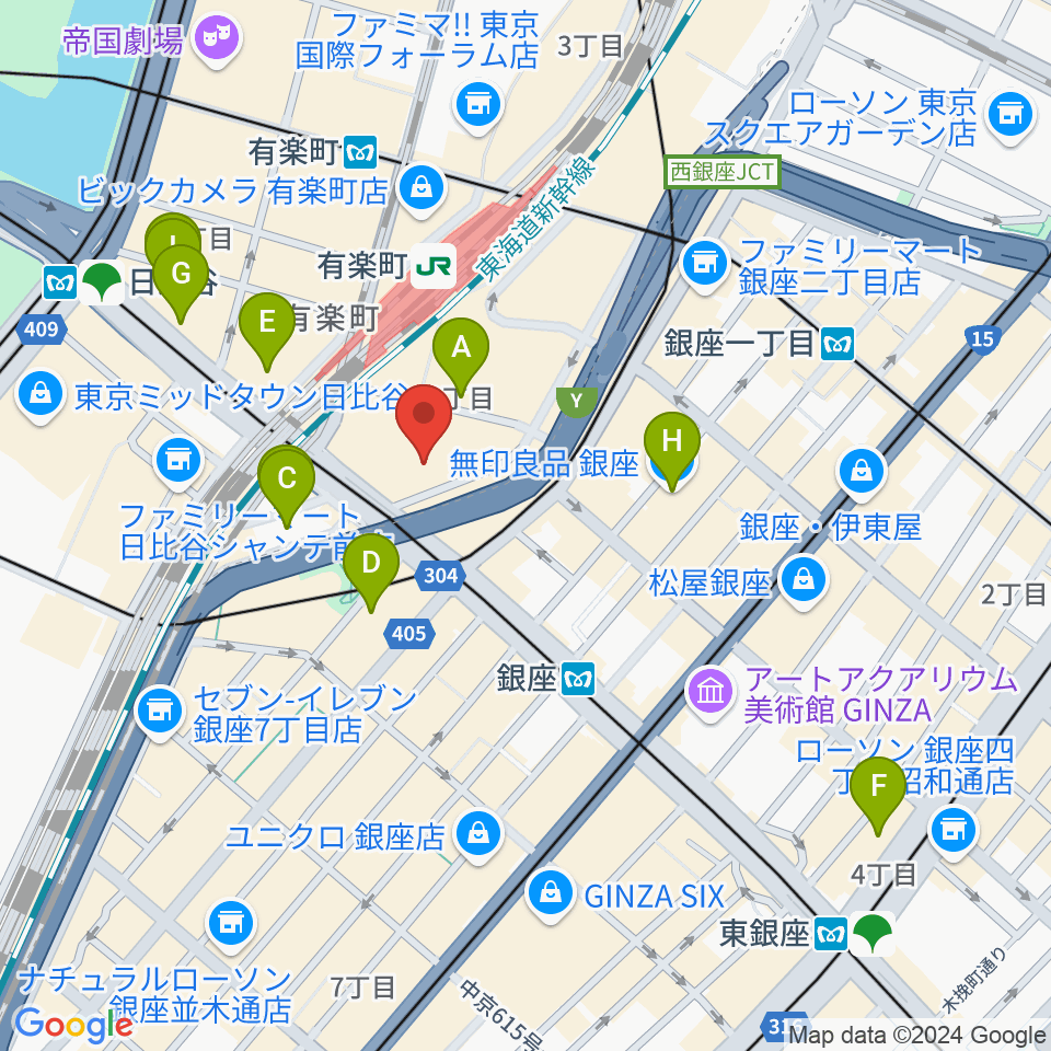 丸の内ピカデリー周辺のホテル一覧地図