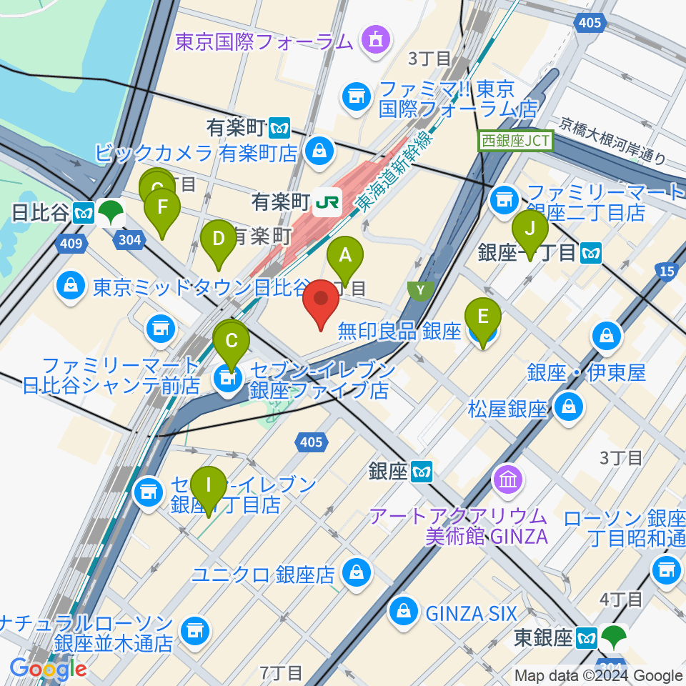 丸の内ピカデリー周辺のホテル一覧地図