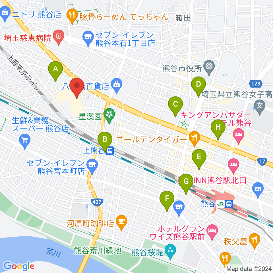 イオンシネマ熊谷周辺のホテル一覧地図