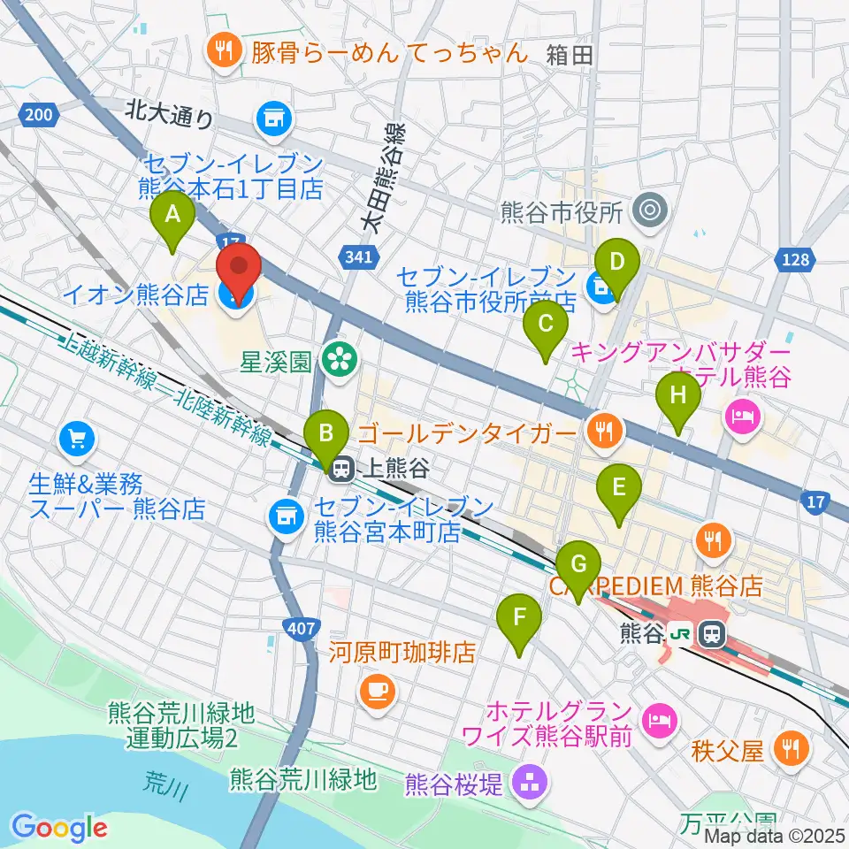 イオンシネマ熊谷周辺のホテル一覧地図