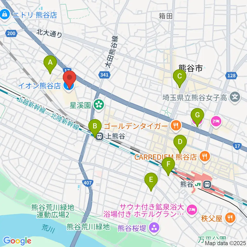 イオンシネマ熊谷周辺のホテル一覧地図