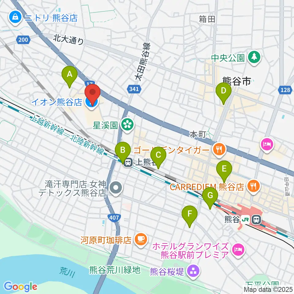 イオンシネマ熊谷周辺のホテル一覧地図