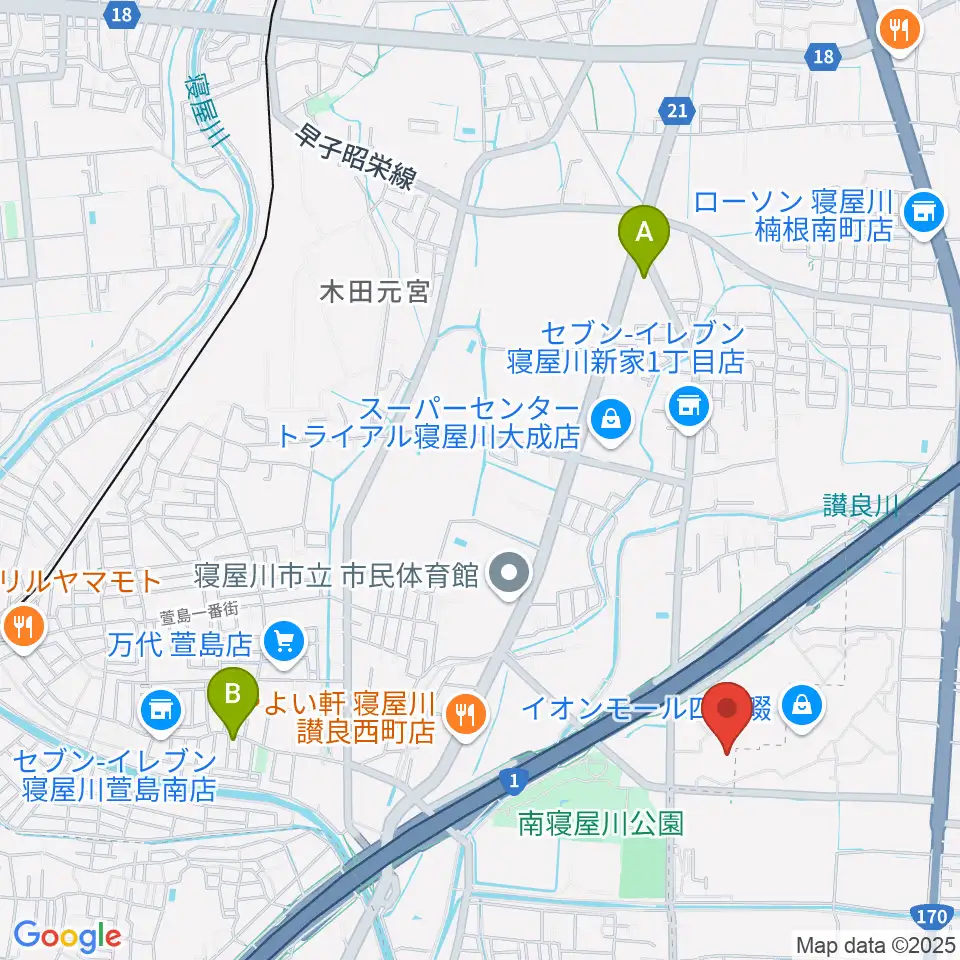 イオンシネマ四條畷周辺のホテル一覧地図