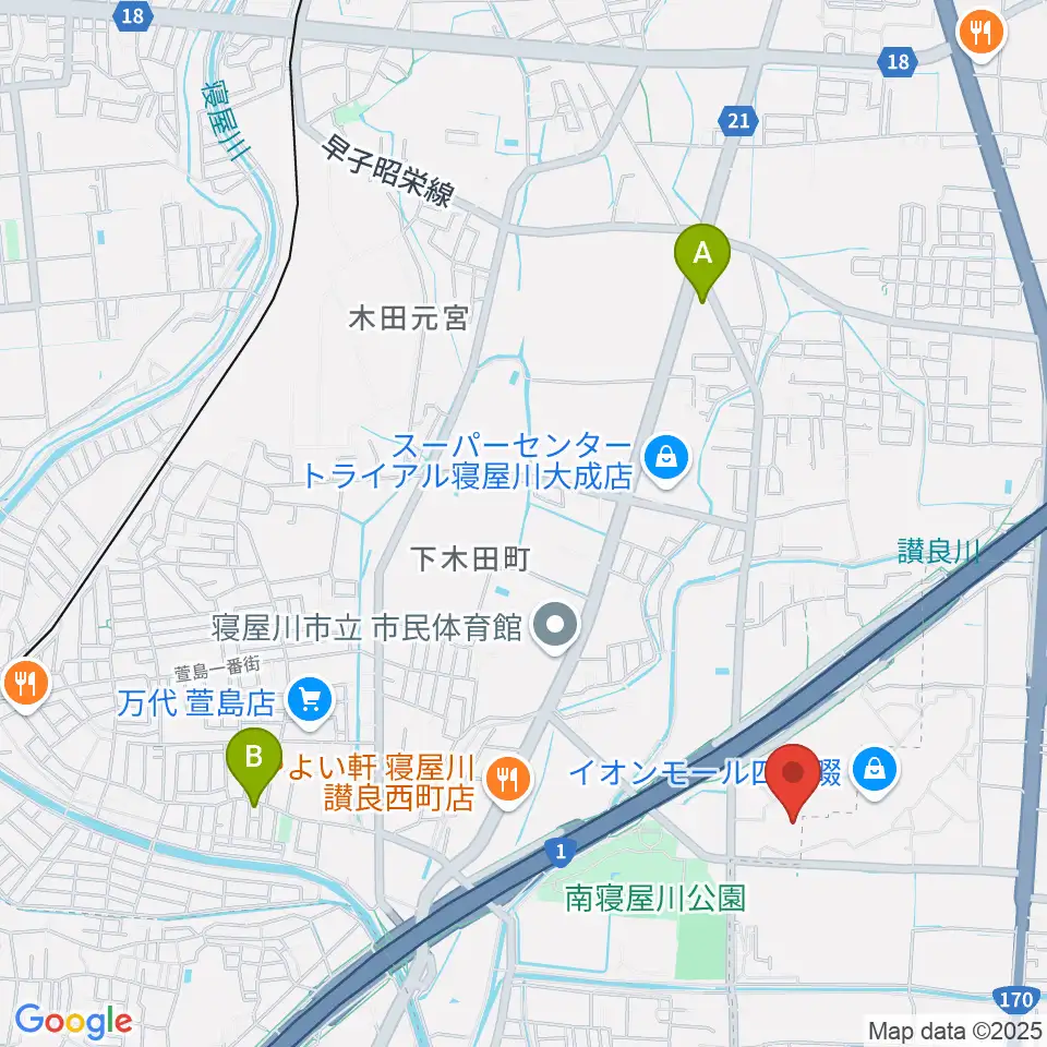 イオンシネマ四條畷周辺のホテル一覧地図