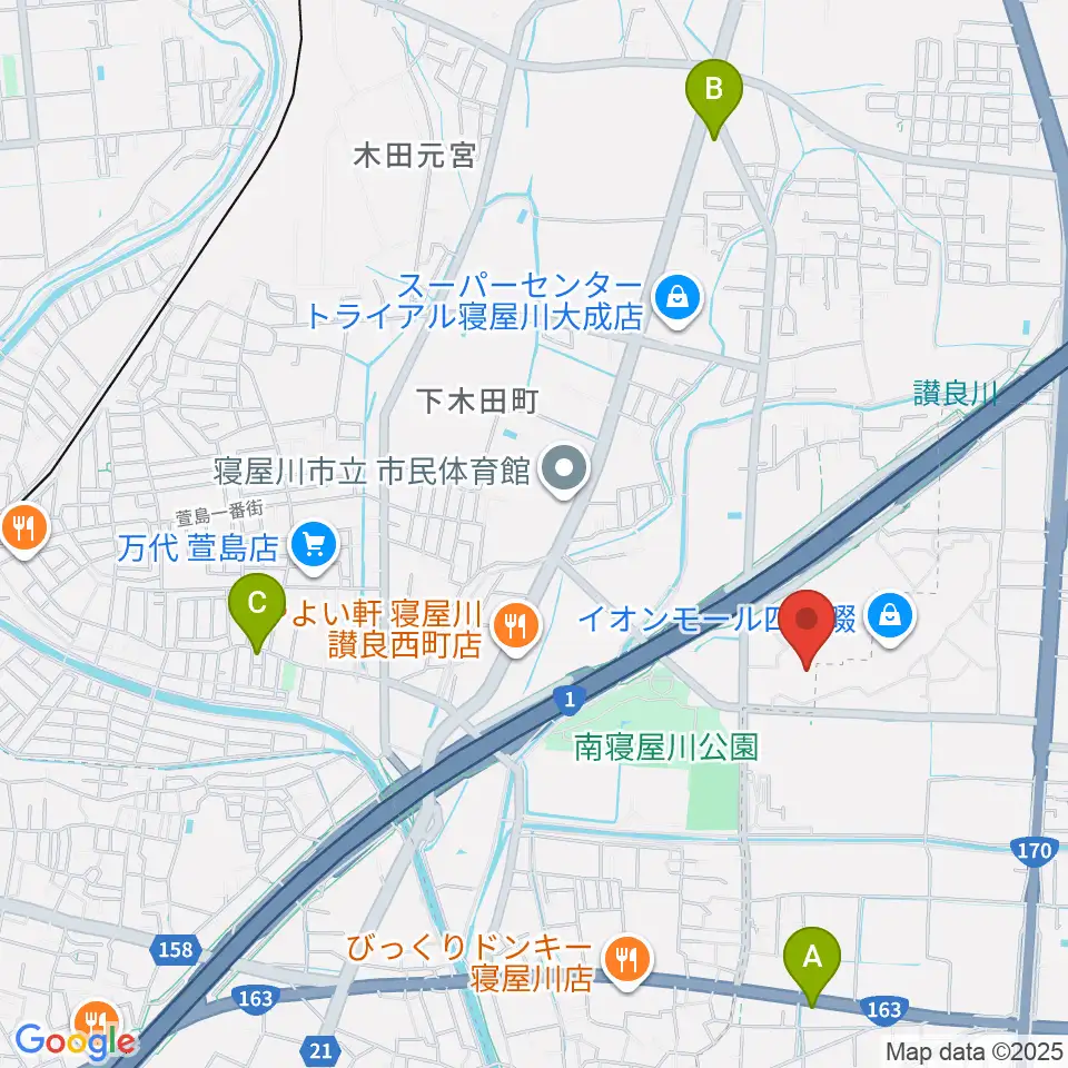 イオンシネマ四條畷周辺のホテル一覧地図